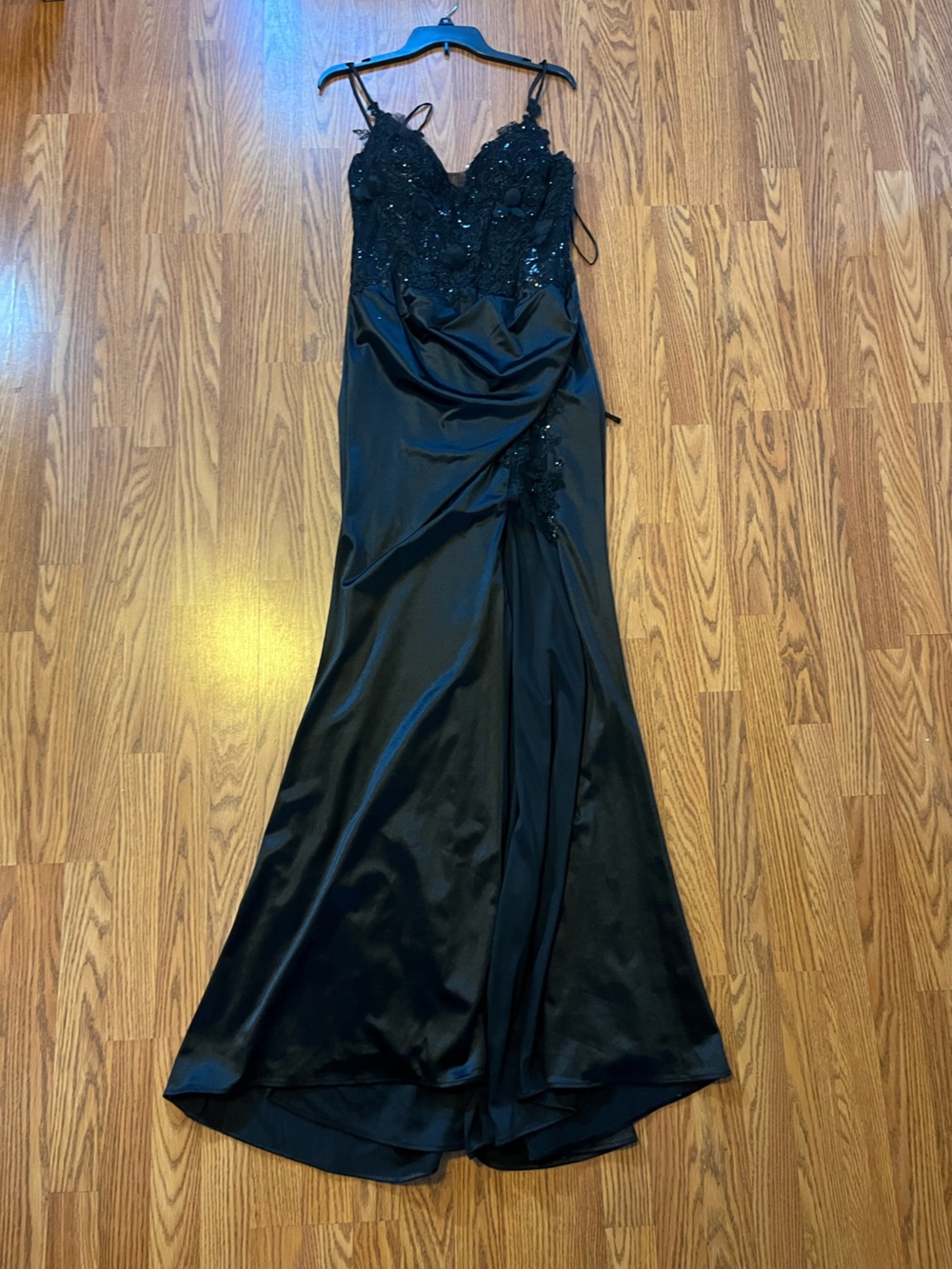 Bicici & Coty dress size medium Elegant Black Evening Gown with Lace Detail